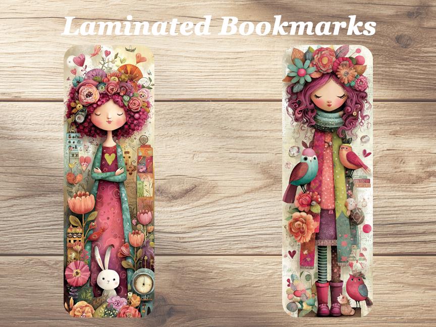 Whimsical Alice Laminated Bookmarks. Set of 4 different designs. Ideal gift for book lovers, readers, book clubs or for yourself!