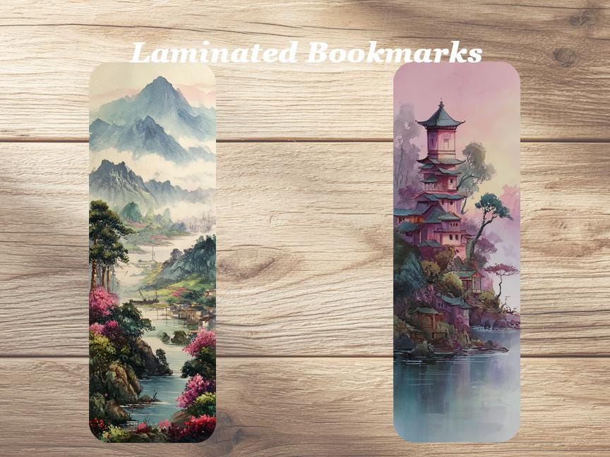 Chinoiserie Laminated Bookmarks. A set of 4 vintage inspired book marks. Ideal gift for book lovers, readers or yourself!