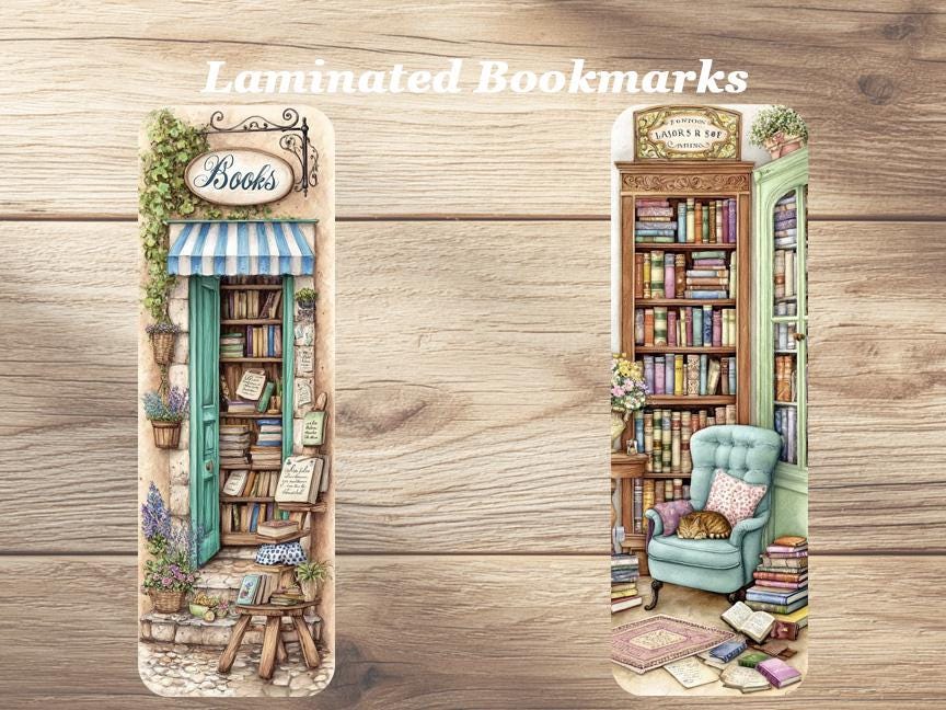 The Book Emporium Laminated Bookmarks. Set of 4 different designs. Ideal gift for book lovers, readers or just for yourself!