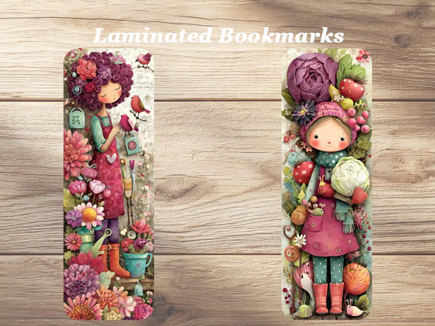 I Love Gardening Books Bookmarks. Set of 4 Laminated Garden-Themed Bookmarks, Garden and Book Lovers Gift.