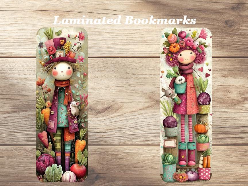 I Love Gardening Books Bookmarks. Set of 4 Laminated Garden-Themed Bookmarks, Garden and Book Lovers Gift.