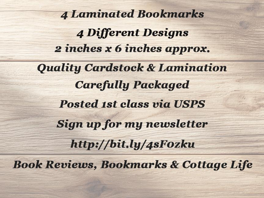 Quirky Scarecrows Laminated Bookmarks. Set of 4 cute Quirky Scarecrow book marks.Ideal gift for gardeners, book lovers, readers, book clubs.