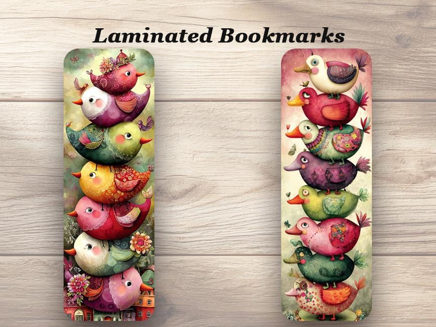 Whimsical Ducks Laminated Bookmarks. Set of 4 different designs Ideal gift for Book Lovers, Duck Lovers, Readers, Book Clubs or for yourself