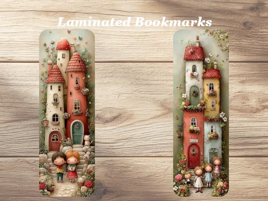 Cute Summer Bookmarks. Set of 4 Laminated Whimsical Summertime Bookmarks. Gift for Book Lovers.