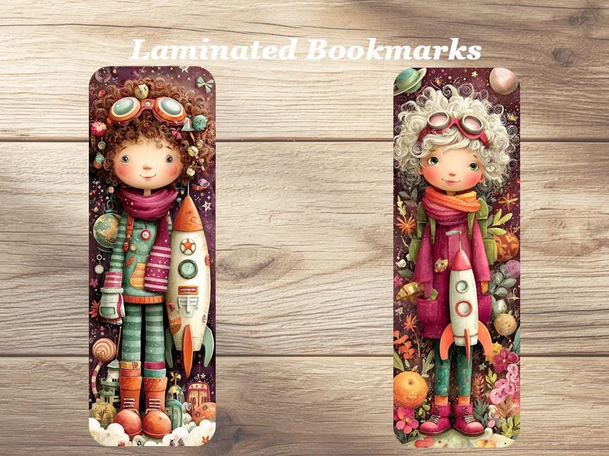 I Love Sci Fi Books Laminated Bookmarks. Set of 4 quality whimsical book marks. Ideal gifts for book lovers, readers, book clubs or yourself