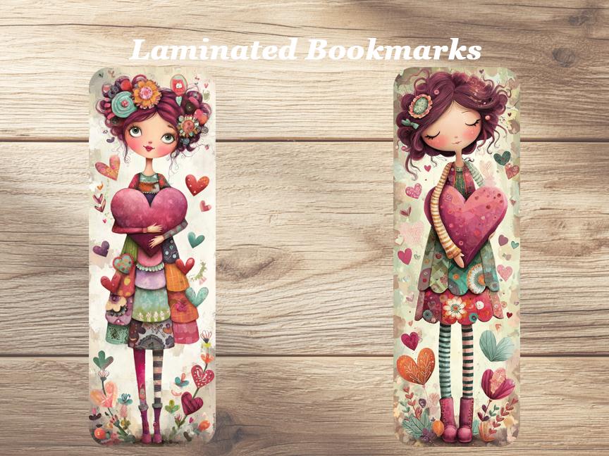 I Love Romance Books Laminated Bookmarks. Set of 4 whimsical romantic book marks. Ideal gift for book lovers, readers or for yourself!