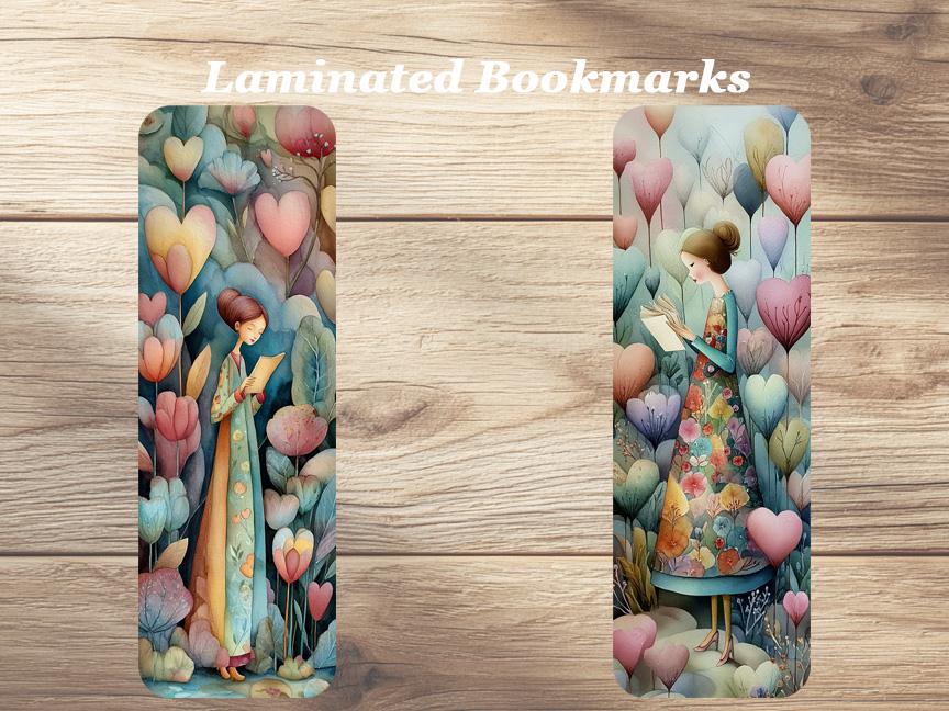 Pastel Love Letters Laminated Bookmarks. Set of 4 beautiful book marks. Ideal gift for Valentines Day, Book Lovers, Readers, Romantics