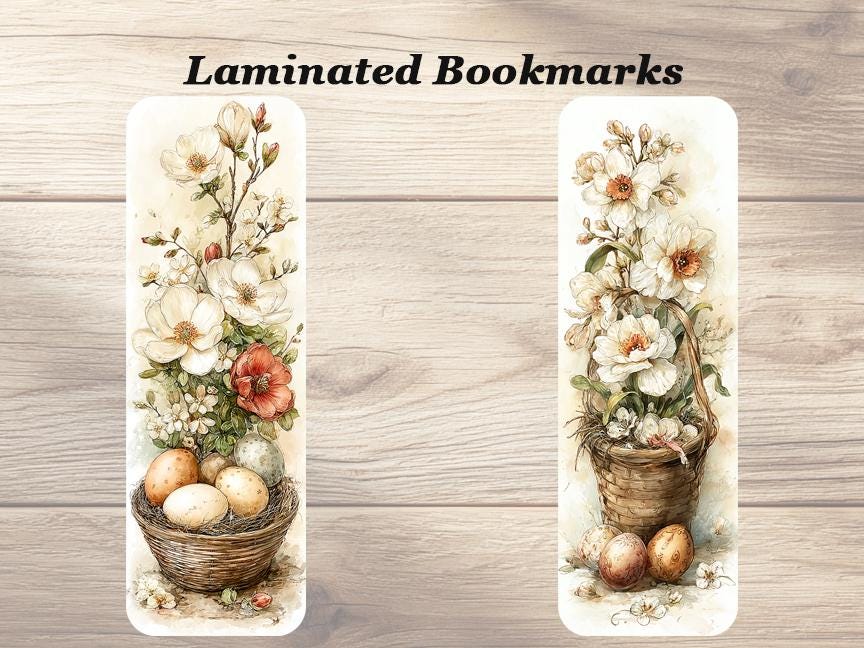 Watercolor Springtime Laminated Bookmarks. Set of 4 pretty Easter Springtime themed Book Marks. Ideal gift for Easter, Book Lovers, Readers.
