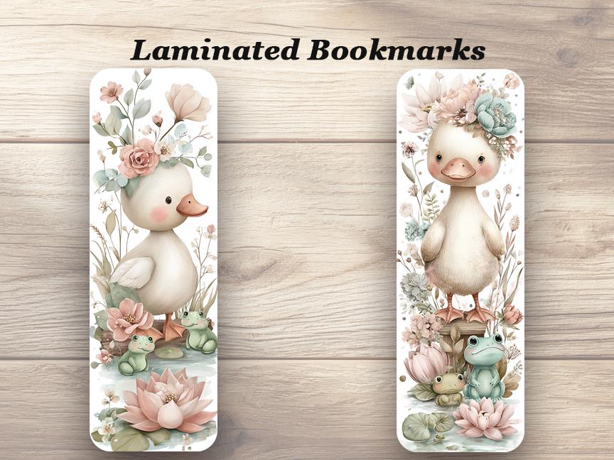 Cute Springtime Ducks Laminated Bookmarks. Set of 4 Book Marks. Ideal gift for Book Lovers, Readers, Book Clubs, Yourself!