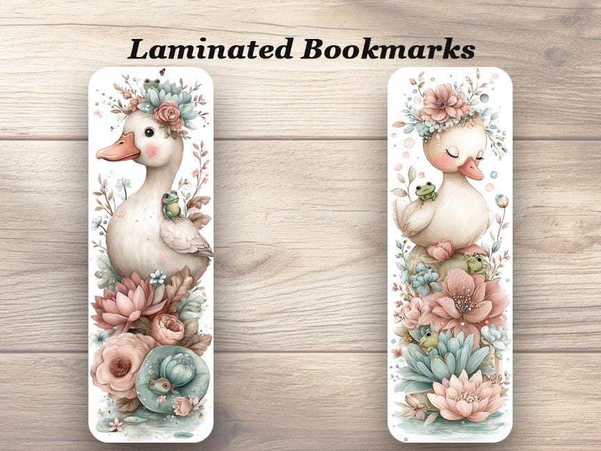 Cute Springtime Ducks Laminated Bookmarks. Set of 4 Book Marks. Ideal gift for Book Lovers, Readers, Book Clubs, Yourself!