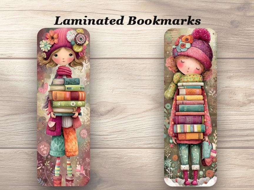 I Love Kid's Books Laminated Bookmarks. Set of 4 different whimsical designs. Gift for Book Lovers, Kids, Readers, Book Clubs or yourself!