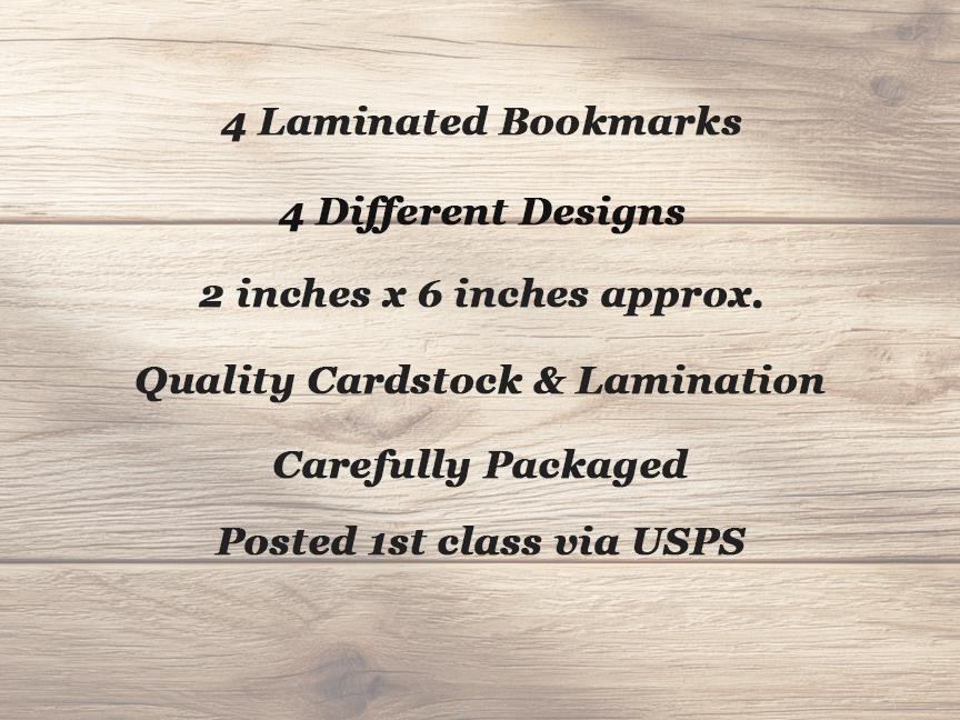 Fairytale Dragon Bookmark Set of 4 Laminated Cute Dragon Bookmarks. Book Lover Gift